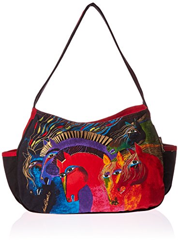 Laurel Burch 80367 Medium Hobo Zipper Top 15"X4.5"X9", Wild Horses of Fire