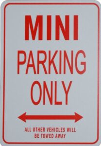 mini parking only – miniature fun & novelty parking sign
