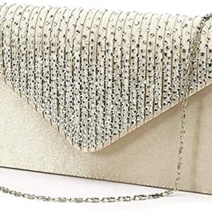 LIFEWISH Envelope Evening Bag Glitter Rhinestone Clutch Purse Wedding Party Shoulder Bag for Women