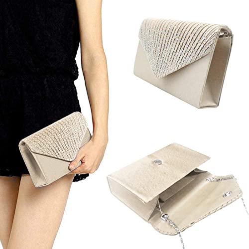 LIFEWISH Envelope Evening Bag Glitter Rhinestone Clutch Purse Wedding Party Shoulder Bag for Women