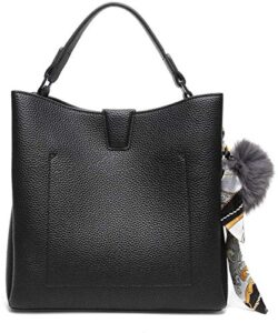 hand bag, stylish small tote, with charm item, ms3502 (black)