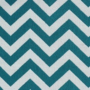 Garland Rug Large Chevron Area Rug, 5 by 7-Feet, Teal/White