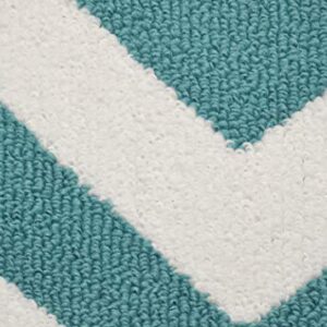 Garland Rug Large Chevron Area Rug, 5 by 7-Feet, Teal/White