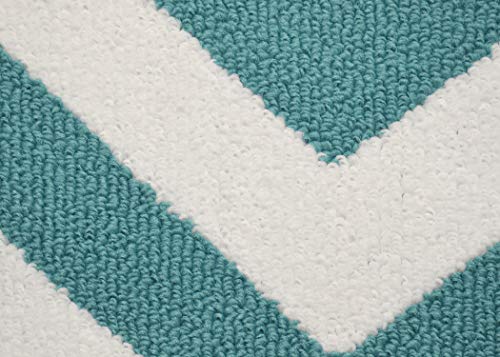 Garland Rug Large Chevron Area Rug, 5 by 7-Feet, Teal/White