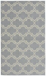 garland rug silhouette area rug, 5 by 7-feet, silver/ivory