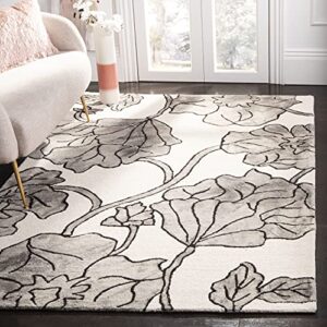 safavieh dip dye collection 8′ x 10′ ivory / light grey ddy683c handmade floral watercolor premium wool area rug