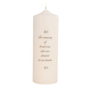 celebration candles wedding unity 9-inch memorial candle with generic verse, ivory