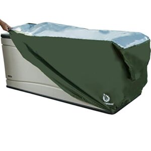 yardstash deck box cover – heavy duty, waterproof covers for outdoor cushion storage and large deck boxes – protects from rain, wind and snow – xxl – green