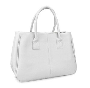 hoxis classical office lady minimalist pebbled faux leather handbag tote/magnetic snap purse