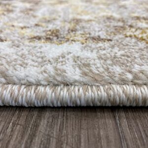 Luxe Weavers Rug 6495 – Distressed Floral Area Rug, Cream 5x7