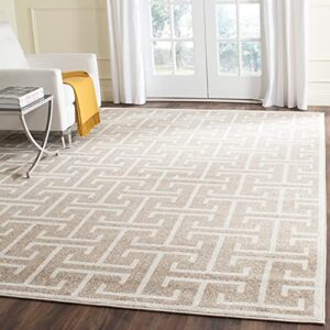 SAFAVIEH Amherst Collection 9' x 12' Wheat / Beige AMT404S Geometric Non-Shedding Living Room Bedroom Dining Home Office Area Rug