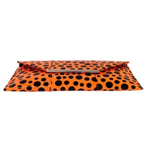 Polka Dot Patent Envelope Clutch, Orange