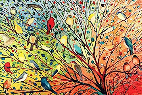 Buyartforless Tree Birds by Jennifer Lommers 36x24 Colorful Art Print Posters