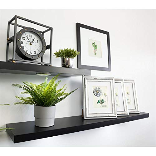 Pemberly Row Stockholm Aberg Floating Shelf 120cm Black Engineered Wood