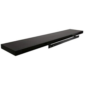 Pemberly Row Stockholm Aberg Floating Shelf 120cm Black Engineered Wood