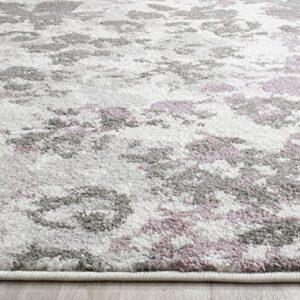 SAFAVIEH Adirondack Collection 8' x 10' Light Grey / Purple ADR115M Floral Non-Shedding Living Room Bedroom Dining Home Office Area Rug