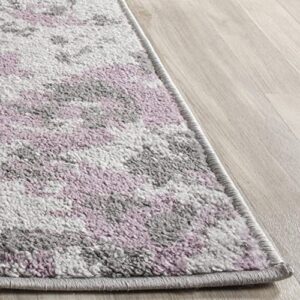 SAFAVIEH Adirondack Collection 8' x 10' Light Grey / Purple ADR115M Floral Non-Shedding Living Room Bedroom Dining Home Office Area Rug