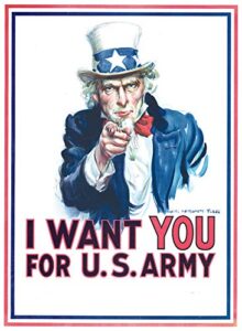 palacelearning uncle sam – i want you for u.s. army poster – world war 2 poster – ww2 – (laminated, 18″ x 24″)