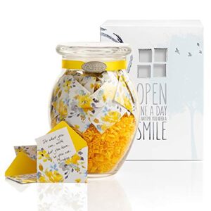 kindnotes glass keepsake gift jar with positive thoughts – morning sunshine design