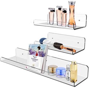 xinfeng 3 pack home office book storage rack photo collect acrylic wall floating shelf clear acrylic floating shelf/wall mounted display organizer