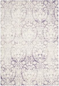 safavieh passion collection 4′ x 5’7″ lavender / ivory pas403a vintage distressed area rug