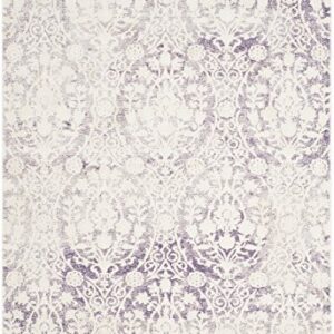 SAFAVIEH Passion Collection 4' x 5'7" Lavender / Ivory PAS403A Vintage Distressed Area Rug