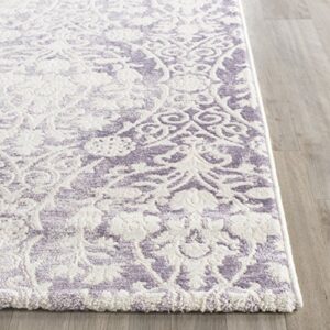 SAFAVIEH Passion Collection 4' x 5'7" Lavender / Ivory PAS403A Vintage Distressed Area Rug