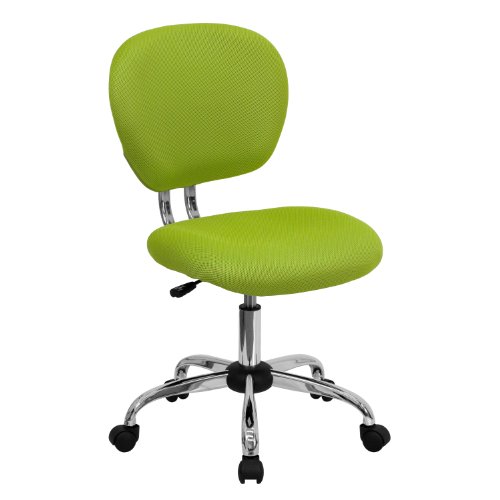 Flash Furniture Mid-Back Apple Green Mesh Padded Swivel Task Office Chair with Chrome Base