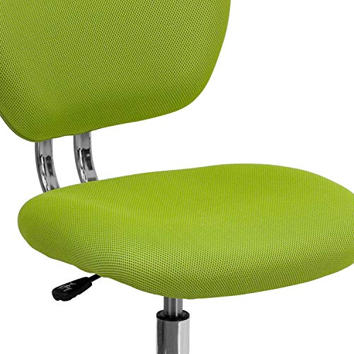 Flash Furniture Mid-Back Apple Green Mesh Padded Swivel Task Office Chair with Chrome Base
