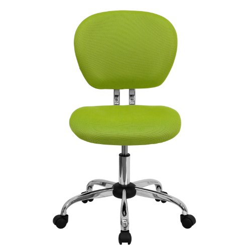 Flash Furniture Mid-Back Apple Green Mesh Padded Swivel Task Office Chair with Chrome Base
