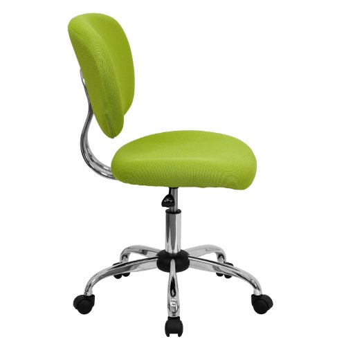 Flash Furniture Mid-Back Apple Green Mesh Padded Swivel Task Office Chair with Chrome Base