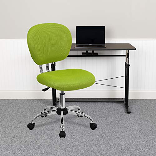 Flash Furniture Mid-Back Apple Green Mesh Padded Swivel Task Office Chair with Chrome Base