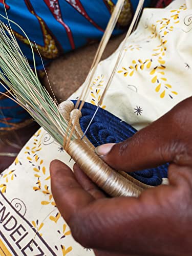 Hand Woven African Basket - Small - 8 Inches Sisal & Sweetgrass Basket - Woven Bowl - Handmade in Rwanda, SRB131