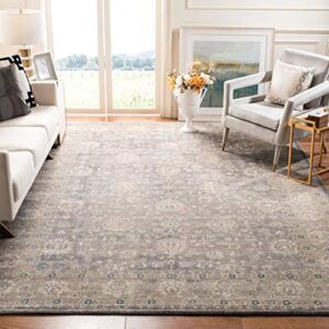 safavieh sofia collection 9′ x 12′ light grey/beige sof330b vintage oriental distressed non-shedding living room bedroom dining home office area rug