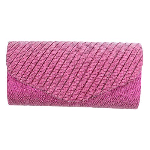 Li'Shay Fuschia Sparkle Satin Evening Bag