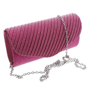 Li'Shay Fuschia Sparkle Satin Evening Bag