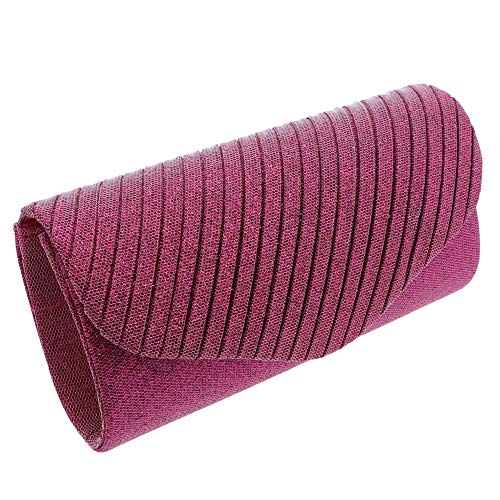 Li'Shay Fuschia Sparkle Satin Evening Bag