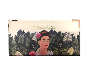 frida kahlo jungle collection licensed clutch with long strap (black)