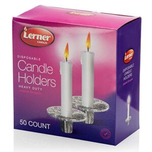 aluminum disposable candle holders for taper candles / 50 pack heavy duty