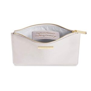 KATIE LOXTON Bridesmaid Women's Vegan Leather Clutch Secret Perfect Pouch Metallic White