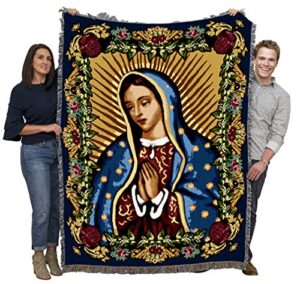 pure country weavers our lady of guadalupe – nuestra señora de guadalupe – catholic mexicans mexico – religious gift tapestry throw woven from cotton – made in the usa (72×54)