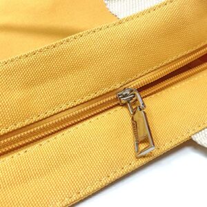 Wrapables Canvas Tote Bag for Women, Casual Cross Body Shoulder Handbag, Yellow