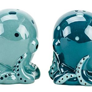 Boston Warehouse Octopus Salt & Pepper Shakers, 2-Piece Set, Blue/Teal