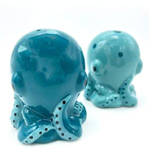 Boston Warehouse Octopus Salt & Pepper Shakers, 2-Piece Set, Blue/Teal