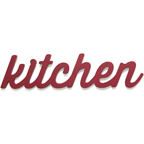 Stratton Home Décor S11581 Red Kitchen Wood Word Décor, 23.00 W X 0.50 D X 5.50 H