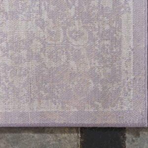 Unique Loom Aberdeen Collection Traditional Vintage Inspired Tone Textured Area Rug, 9 ft x 12 ft, Violet/Ivory