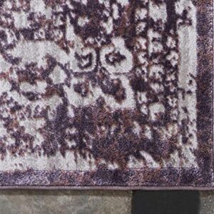 Unique Loom Aberdeen Collection Traditional Vintage Inspired Tone Textured Area Rug, 9 ft x 12 ft, Violet/Ivory