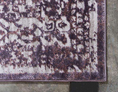 Unique Loom Aberdeen Collection Traditional Vintage Inspired Tone Textured Area Rug, 9 ft x 12 ft, Violet/Ivory