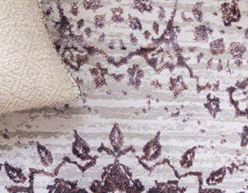 Unique Loom Aberdeen Collection Traditional Vintage Inspired Tone Textured Area Rug, 9 ft x 12 ft, Violet/Ivory