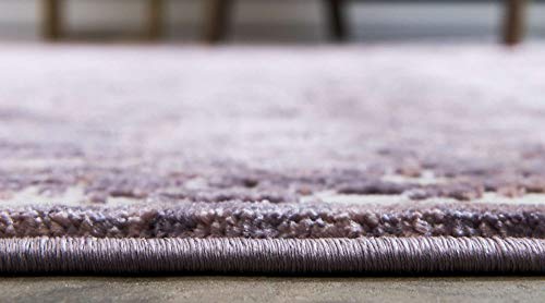 Unique Loom Aberdeen Collection Traditional Vintage Inspired Tone Textured Area Rug, 9 ft x 12 ft, Violet/Ivory